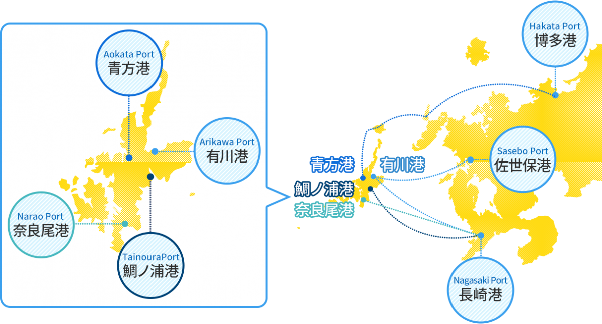 図：五島列島への各航路